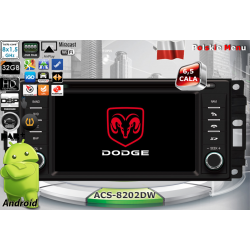 Radio dedykowane Dodge Avenger Caliber Challenger Charger Dakota Android 8 CPU 8x1.5GHz Ram 2GHz Dysk 32GB Ekran HD MultiTouch OBD2 DVR DVBT BT Kam DV